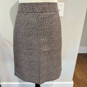 Loft Animal Print Skirt - Fully Lined - Brown & Cream - Size 10